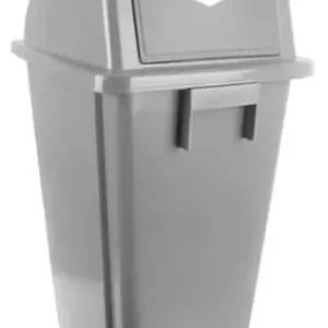 BOTE DE BASURA 60 LITROS CON TAPA ABATIBLE COLOR GRIS