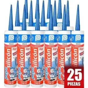 CAJA DE SILICÓN MULTIUSOS BLANCO DE 280 MILILITROS  (25 PIEZAS)