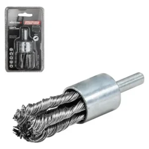 CEPILLO TIPO BROCHA TRENZADO 1 1/8"  CON VASTAGO 1/4" A.CARBÓN CALIBRE .014''