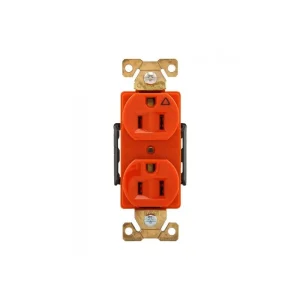 CONTACTO DUPLEX NARANJA TIERRA AISLADA 125V 15A