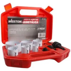 JUEGO DE BROCA SIERRAS BIMETÁLICAS 9 PIEZAS (CON ESTUCHE PLÁSTICO)