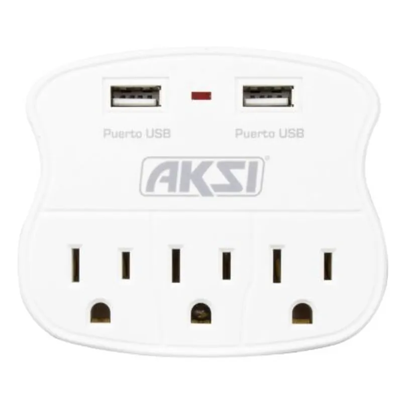 MULTICONTACTO CON DOS PUERTOS USB