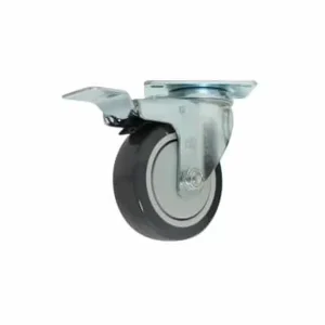 RODAJA DE POLIURETANO GRIS GIRATORIA CON PLACA 4" CAPACIDAD 120 KILOGRAMOS
