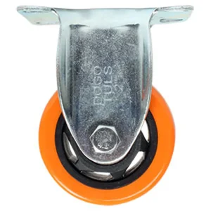 RODAJA DE PVC NARANJA FIJA CON PLACA 2 1/2"