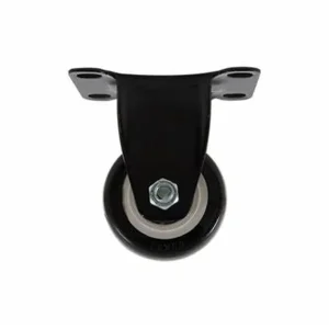 RODAJA DE PVC NEGRO FIJA CON PLACA 2 1/2"